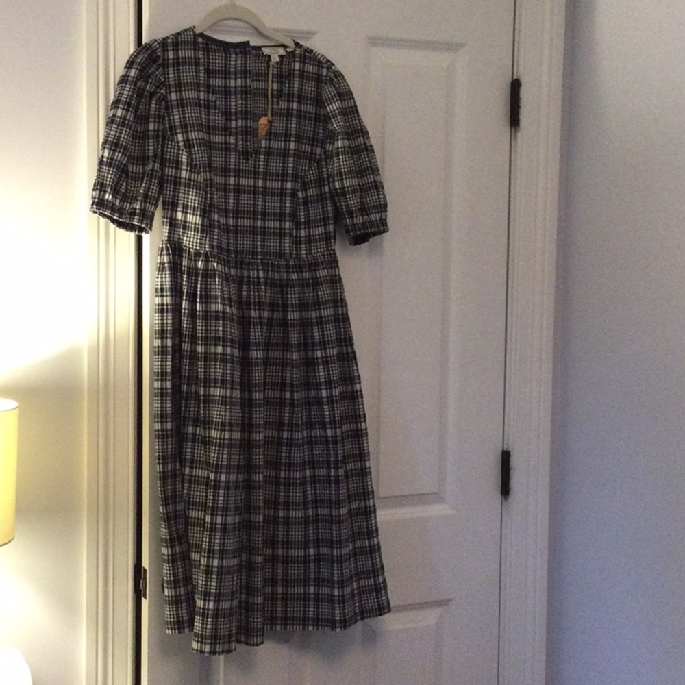 gingham midi dress